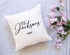 BK Gift Kişiye Özel İsimli Tarihli Premium Kumaş Beyaz Kırlent Yastık, Ev Hediyesi, Ev Dekorasyonu, Dekoratif Hediye-13