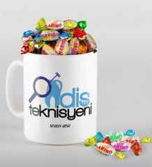Kişiye Özel Diş Teknisyeni Kupa ve Haribo Şeker Hediye Seti-1