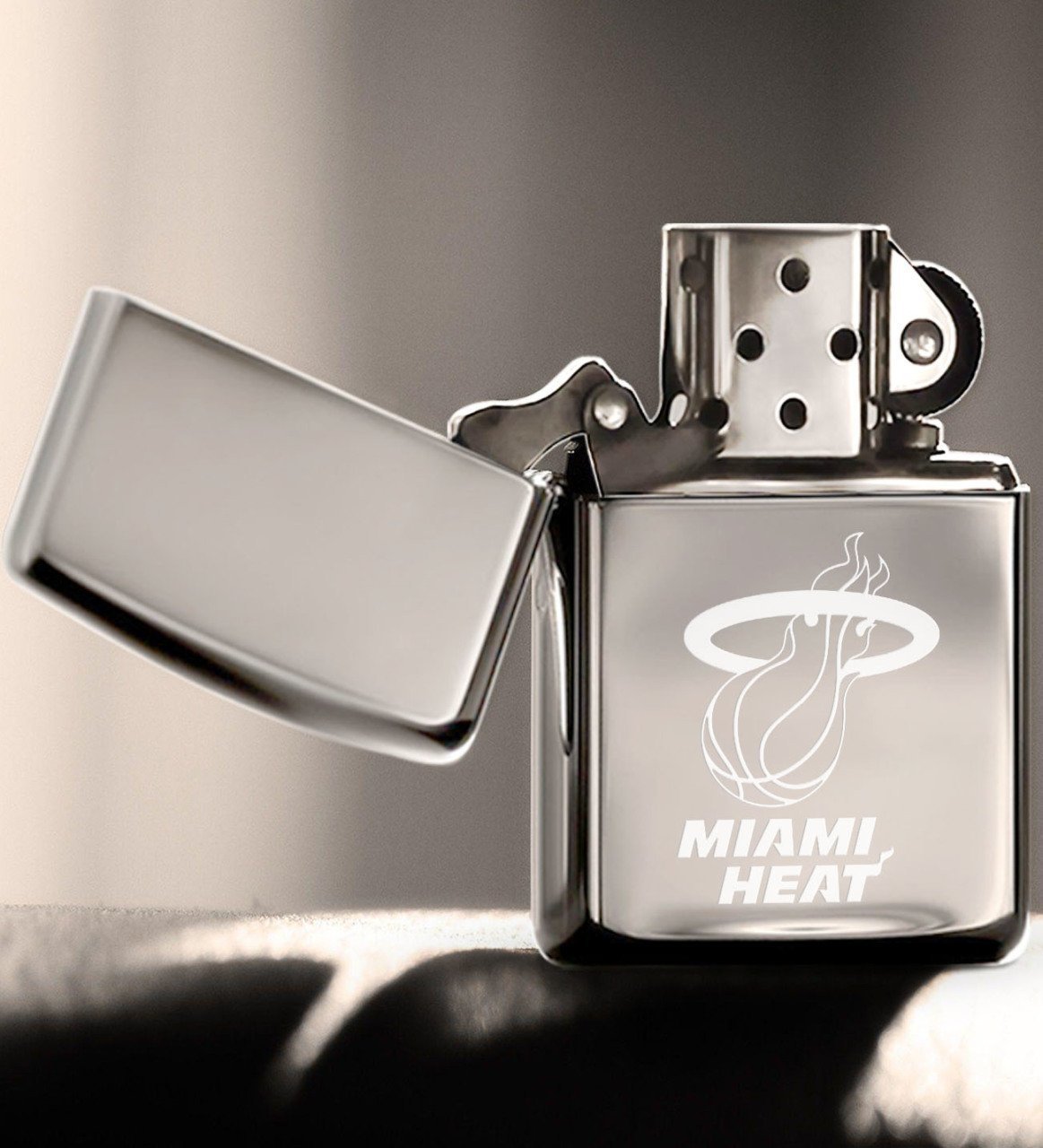 Miami Heat Silver Benzinli Metal Çakmak