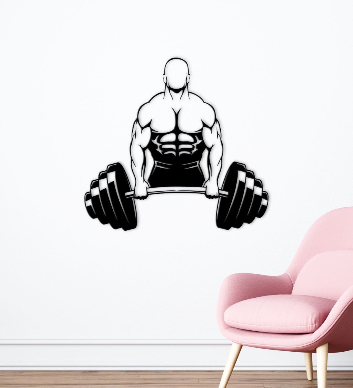 BK Home GYM Tasarımlı Ahşap Duvar Süsü-41