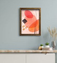 BK Gift Otel Odası Konseptli Doğal Masif Ahşap Çerçeveli Tablo 30x40cm-100