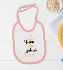 BK Kids Yesun Oni Babasi Tasarımlı Pembe Bebek Body Zıbın ve Mama Önlüğü Hediye Seti-1