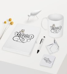 Kişiye Özel Hocaların Hocası Temalı Beyaz Defter Kalem Kupa Ayna Seti - 2