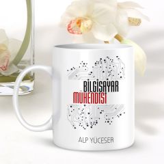 Kişiye Özel Mesleki Bilgisayar Mühendisi Beyaz Kupa Bardak - 001
