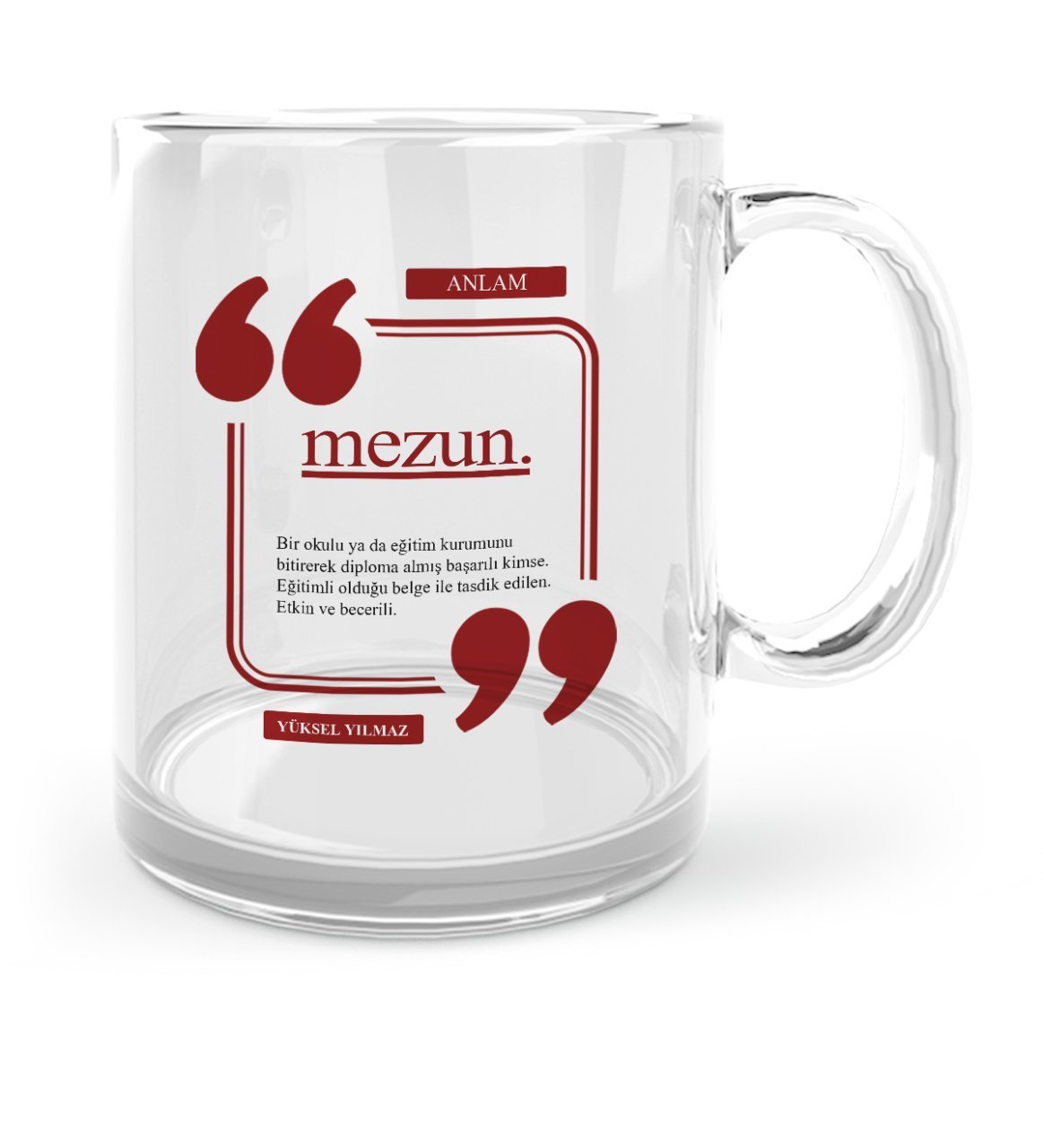 Kişiye Özel Mezun Cam Kupa Bardak - 4