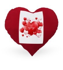 Kişiye Özel Sevgililer Günü Temalı Kırmızı Kalp Yastık Kılıfı - 43