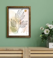 BK Gift Otel Odası Konseptli Doğal Masif Ahşap Çerçeveli Tablo 30x40cm-99
