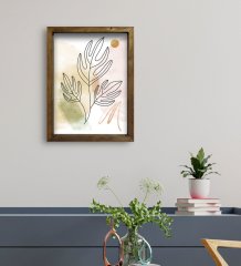 BK Gift Otel Odası Konseptli Doğal Masif Ahşap Çerçeveli Tablo 30x40cm-99