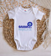 BK Kids Maşalla De Tasarımlı Beyaz Bebek Body Zıbın-1