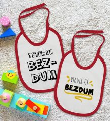 BK Kids Bezdum Tasarımlı 2’li Kırmızı Mama Önlüğü-1
