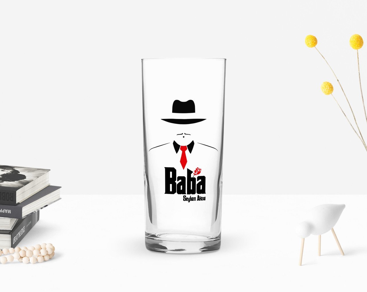 Kişiye Özel Renkli Baskılı Godfather Baba Tasarımlı Rakı Bardağı-17