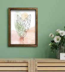 BK Gift Otel Odası Konseptli Doğal Masif Ahşap Çerçeveli Tablo 30x40cm-98