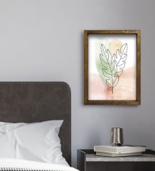 BK Gift Otel Odası Konseptli Doğal Masif Ahşap Çerçeveli Tablo 30x40cm-98