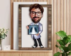 BK Gift Kişiye Özel Radyolojist Karikatürlü 3D Ahşap Tablo, Sevgiliye Hediye, Arkadaşa Hediye, Yıl Dönümü Hediyesi, Doğum Günü Hediyesi-1