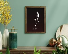 BK Home Atatürk Tasarımlı Doğal Masif Ahşap Çerçeveli Tablo 45x65cm-9