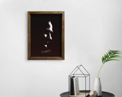 BK Home Atatürk Tasarımlı Doğal Masif Ahşap Çerçeveli Tablo 45x65cm-9