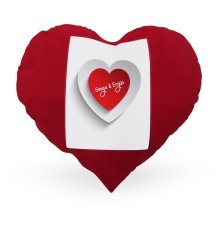 Kişiye Özel Sevgililer Günü Temalı Kırmızı Kalp Yastık Kılıfı - 41