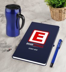 Kişiye Özel Eczane Lacivert Defter Kalem Termos Mug Seti-1
