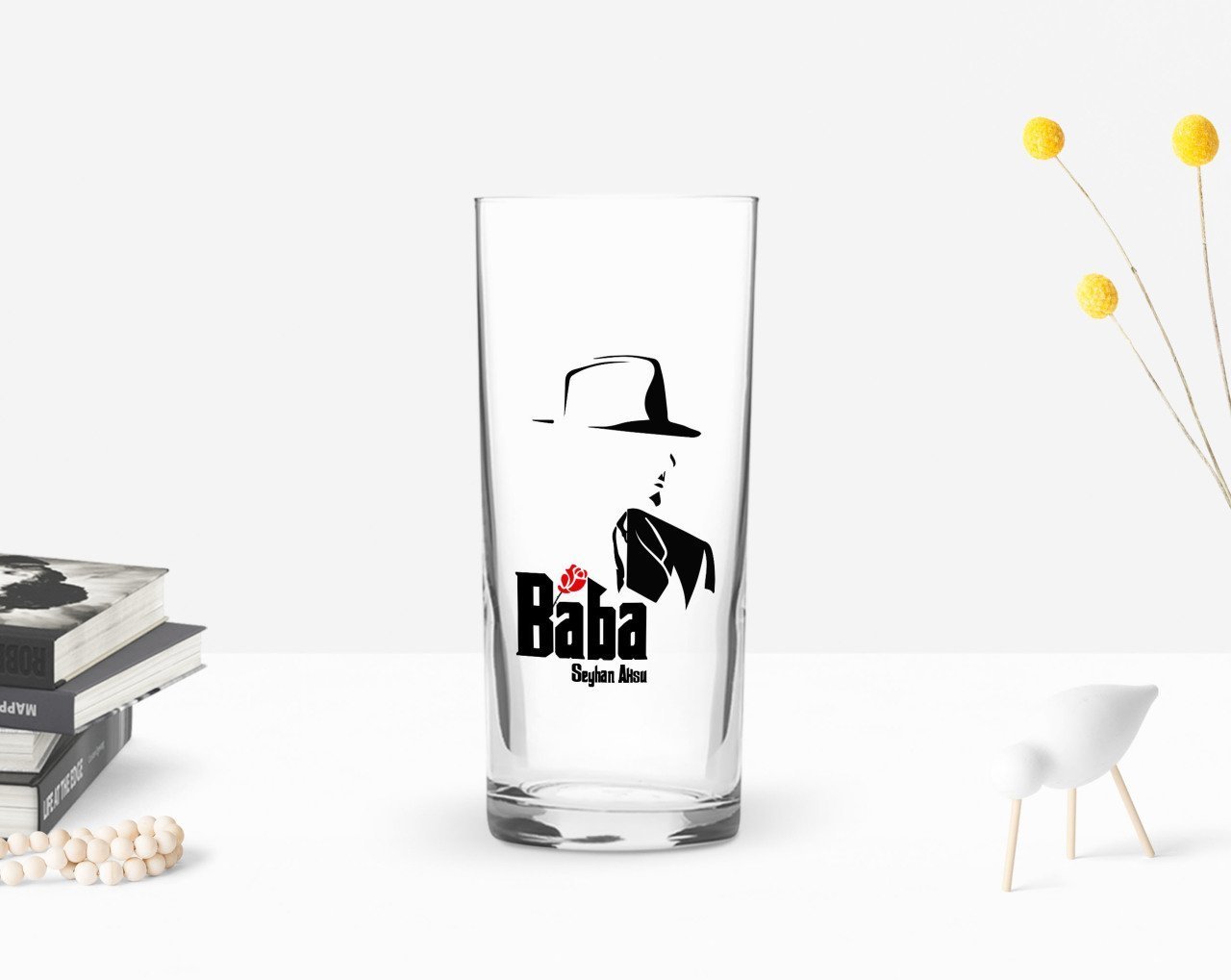 Kişiye Özel Renkli Baskılı Godfather Baba Tasarımlı Rakı Bardağı-16