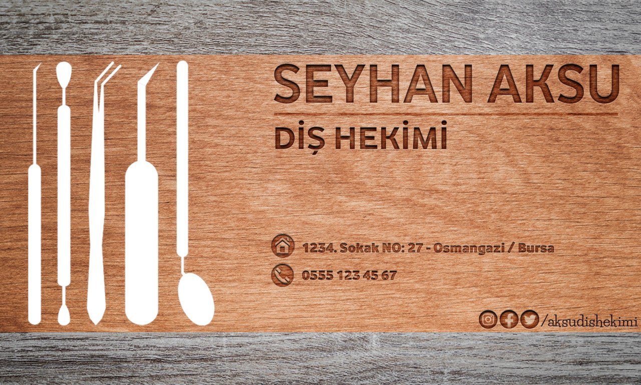 Kişiye Özel Diş Hekimi Tasarımlı Bitmeyen Kartvizit - Model 1