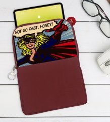BK Gift Pop Art Tasarımlı Taşınabilir Koruyucu Tablet Kılıfı & Organizer Çanta - Bordo-11