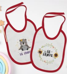 BK Kids Be Brave Tasarımlı 2’li Kırmızı Mama Önlüğü-1