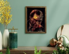 BK Home Atatürk Tasarımlı Doğal Masif Ahşap Çerçeveli Tablo 45x65cm-8