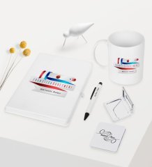 Kişiye Özel Fransızca Öğretmeni Temalı Beyaz Defter Kalem Kupa Ayna Seti - 1