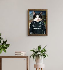 Evcil Dostlara Özel Pilot Tasarımlı Portre Doğal Masif Ahşap Çerçeveli Tablo 30x40cm-9