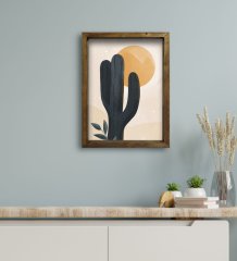 BK Gift Otel Odası Konseptli Doğal Masif Ahşap Çerçeveli Tablo 30x40cm-96