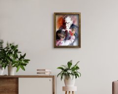 BK Home Atatürk Tasarımlı Doğal Masif Ahşap Çerçeveli Tablo 45x65cm-7