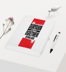 Kişiye Özel Dünyanın En İyi Öğretmeni Temalı Beyaz Defter Kalem Hediye Seti - 1