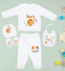 BK Kids Kişiye Özel Beyaz Yeni Doğan Hastane Çıkışı, Anneye Hediye, İsimli Nazar Kolye, 9 Parça Bebek Hediye Seti-4