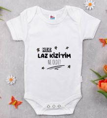 BK Kids Laz Kizi'yim Tasarımlı Beyaz Bebek Body Zıbın-1