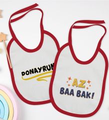 BK Kids Az Baa Bak ve Donayrum Tasarımlı 2’li Kırmızı Mama Önlüğü-1