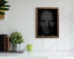 BK Home Atatürk Tasarımlı Doğal Masif Ahşap Çerçeveli Tablo 45x65cm-6
