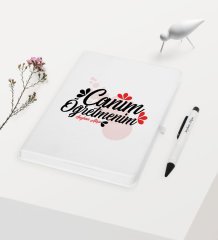 Kişiye Özel Canım Öğretmenim Temalı Beyaz Defter Kalem Hediye Seti - 3