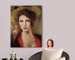 Kişiye Özel Kadın Rönesans Tasarımlı Kanvas Tablo 70x100cm-3