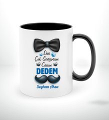 Kişiye Özel Canım Dedem Tasarımlı Siyah Beyaz Kupa Bardak-2