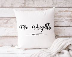 BK Gift Kişiye Özel İsimli Tarihli Premium Kumaş Beyaz Kırlent Yastık, Ev Hediyesi, Ev Dekorasyonu, Dekoratif Hediye-7