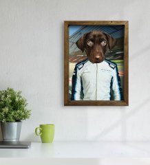 Evcil Dostlara Özel Pilot Tasarımlı Portre Doğal Masif Ahşap Çerçeveli Tablo 30x40cm-7
