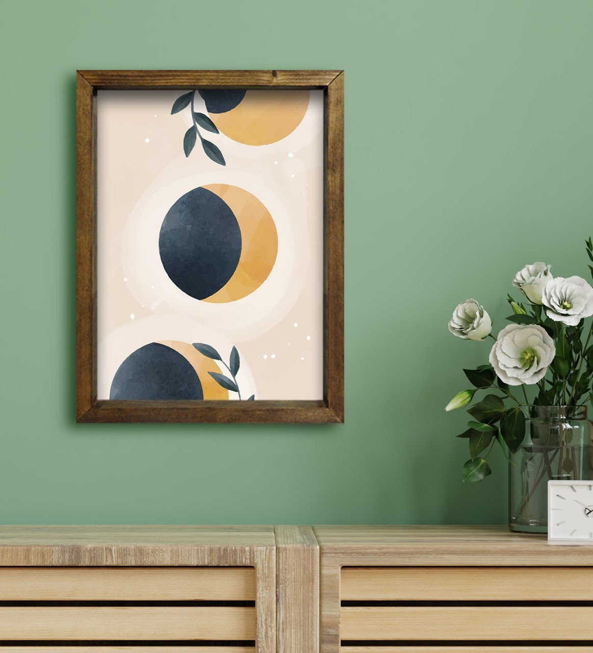 BK Gift Otel Odası Konseptli Doğal Masif Ahşap Çerçeveli Tablo 30x40cm-94
