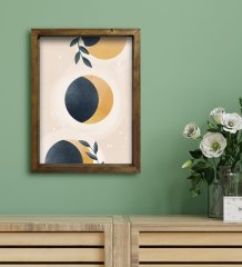 BK Gift Otel Odası Konseptli Doğal Masif Ahşap Çerçeveli Tablo 30x40cm-94