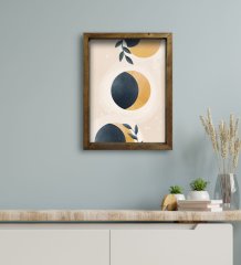 BK Gift Otel Odası Konseptli Doğal Masif Ahşap Çerçeveli Tablo 30x40cm-94