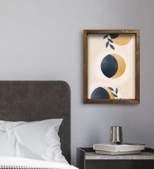 BK Gift Otel Odası Konseptli Doğal Masif Ahşap Çerçeveli Tablo 30x40cm-94