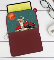 BK Gift Pop Art Tasarımlı Taşınabilir Koruyucu Tablet Kılıfı & Organizer Çanta - Bordo-8
