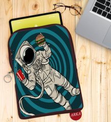 BK Gift Pop Art Tasarımlı Taşınabilir Koruyucu Tablet Kılıfı & Organizer Çanta - Bordo-8