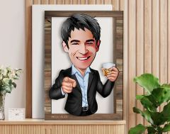 BK Gift Kişiye Özel Patron Karikatürlü 3D Ahşap Tablo, Sevgiliye Hediye, Arkadaşa Hediye, Yıl Dönümü Hediyesi, Doğum Günü Hediyesi-4