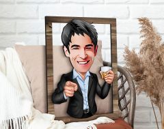 BK Gift Kişiye Özel Patron Karikatürlü 3D Ahşap Tablo, Sevgiliye Hediye, Arkadaşa Hediye, Yıl Dönümü Hediyesi, Doğum Günü Hediyesi-4