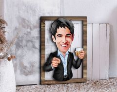 BK Gift Kişiye Özel Patron Karikatürlü 3D Ahşap Tablo, Sevgiliye Hediye, Arkadaşa Hediye, Yıl Dönümü Hediyesi, Doğum Günü Hediyesi-4